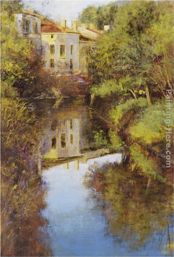 Stream Reflections painting - Michael Longo Stream Reflections art painting